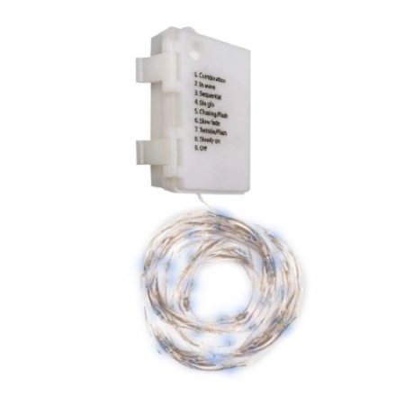 Гирлянда DC-G03-120W, 120 бел. microLED, 12.1 м., 8 реж., 3xAA