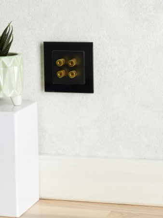 BRITE Аудиорозетка 4-местная РА10-БрЧ черный IEK