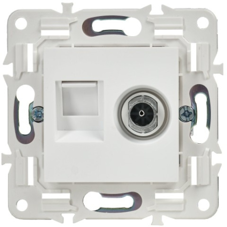 SKANDY Розетка двойная TV+RJ45 кат.5E SK-A14W арктический белый IEK