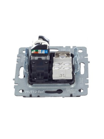 BRITE Розетка двойная RJ11+RJ45 кат.5E РК/Т12-БрГ графит IEK