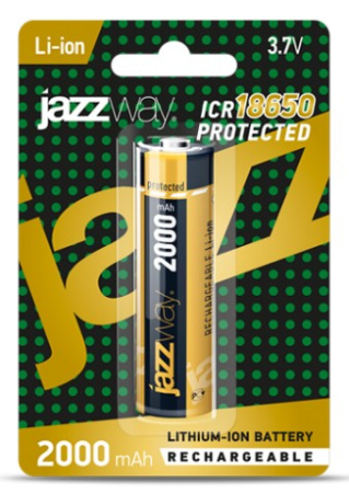 Акк.          JAZZway 18650 2000 мАч с защитой BL-1