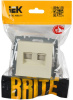 BRITE Розетка компьютерная двойная RJ45 кат.6 РК11-2-БрКр бежевый IEK
