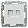 BRITE Розетка двойная RJ11+RJ45 кат.5E РК/Т12-БрБ белый IEK
