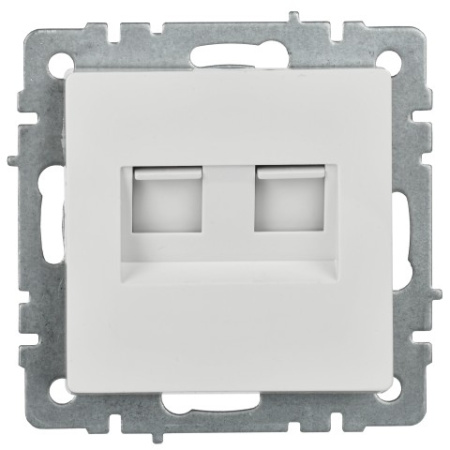 BRITE Розетка двойная RJ11+RJ45 кат.5E РК/Т12-БрБ белый IEK