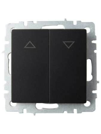 BRITE Выключатель жалюзи 10А ВС10-1-5-БрЧ черный IEK фото в интернет-магазине БелЭлектрикМонтаж