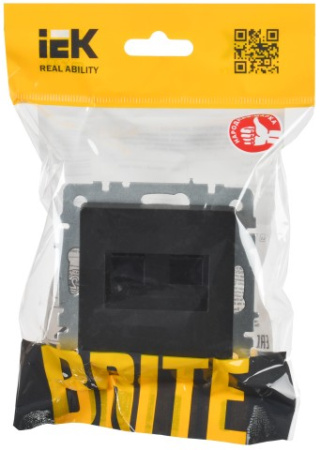 BRITE Розетка компьютерная двойная RJ45 кат.6 РК11-2-БрЧ черный IEK