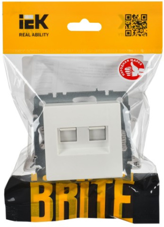 BRITE Розетка компьютерная двойная RJ45 кат.6 РК11-2-БрБ белый IEK
