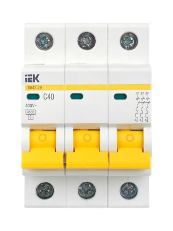 ВА47-29 3Р 40А 4,5кА х-ка С ИЭК автоматический выключатель