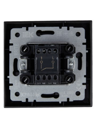 BRITE Выключатель 1-клавишный 10А в сборе ВСР10-1-0-БрГ графит IEK