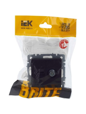BRITE Розетка двойная TV+RJ45 кат.5E РТВ/РК12-БрЧ черный IEK фото в интернет-магазине БелЭлектрикМонтаж