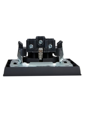 BRITE Розетка 1-местная с заземлением с защитными шторками 16А в сборе РСР14-1-0-БрГ графит IEK