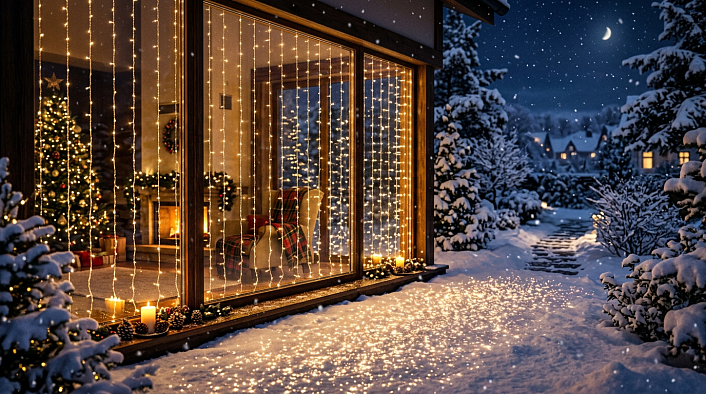 Гирлянды шторы - идеальное решение для светового оформления на новогодние праздники!