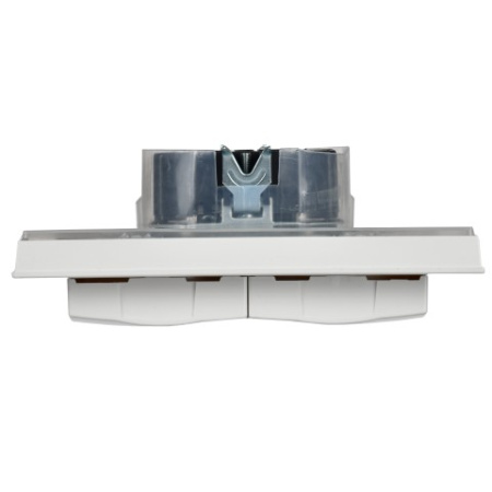 BRITE Розетка 2-местная с заземлением с защитными шторками и крышкой 16А в сборе IP44 РСбш12-3-44-БрБ белый IEK