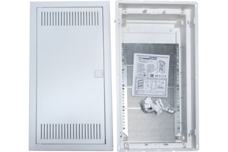 U48EP IT, Щит встраиваемый мультимедийный, 4 ряда, металл. дверца со слотами для охлаждения, IP30