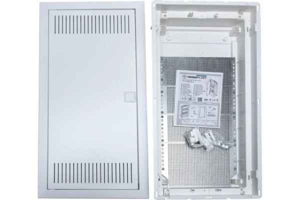 U48EP IT, Щит встраиваемый мультимедийный, 4 ряда, металл. дверца со слотами для охлаждения, IP30