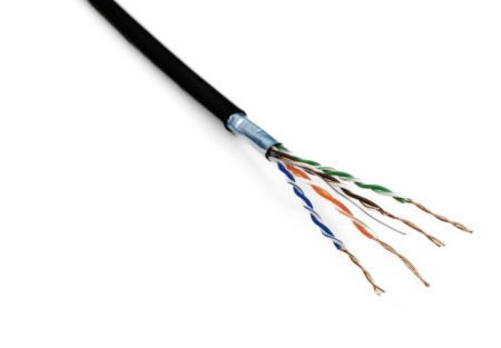 Витая пара F/UTP,кат.5Е 4*2*24АWG solid, LDPE,чер,305 м.ITK