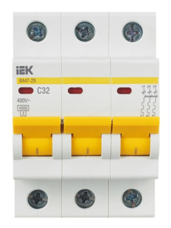ВА47-29 3Р 32А 4,5кА х-ка С ИЭК автоматический выключатель