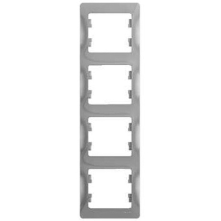 Рамка на 4 поста вертикальная Schneider Electric Glossa GSL000308 Алюминий