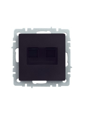 BRITE Розетка двойная RJ11+RJ45 кат.5E РК/Т12-БрЧ черный IEK