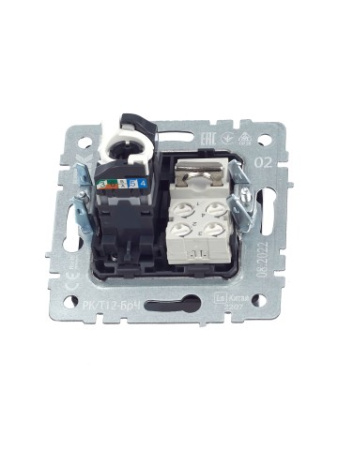 BRITE Розетка двойная RJ11+RJ45 кат.5E РК/Т12-БрЧ черный IEK