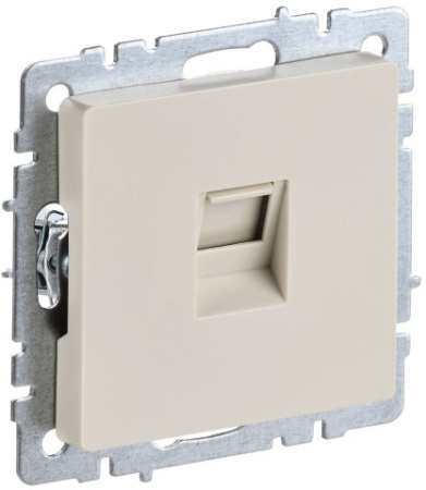 BRITE Розетка компьютерная RJ45 кат.5E РК10-БрКр бежевый IEK фото в интернет-магазине БелЭлектрикМонтаж