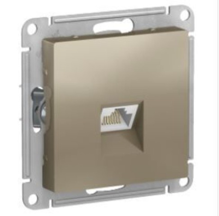 ATN000586 ATLASDESIGN РОЗЕТКА компьютерная RJ45, кат. 6A, механизм, ШАМПАНЬ