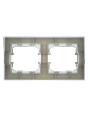 BRITE Рамка 2-местная IP44 РУ-2-БрА-44 алюминий IEK