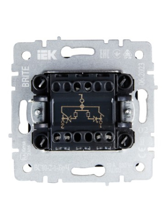 BRITE Выключатель 2-клавишный с индикацией 10А ВС10-2-1-БрЧ черный IEK фото в интернет-магазине БелЭлектрикМонтаж