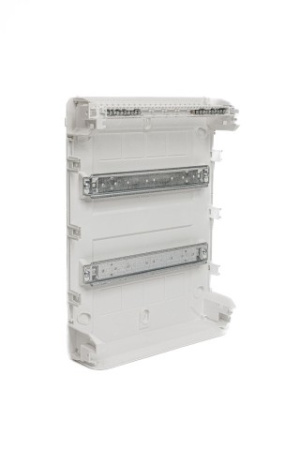 Щит открытой установки 24 места, винтовые клеммы, (377х282х99), IP-40 // Hager - Golf (Белая дверь) фото в интернет-магазине БелЭлектрикМонтаж