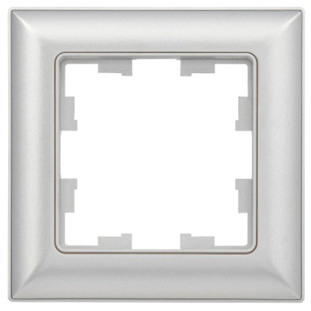BRITE Рамка 1-местная РУ-1-Бр алюминий/алюминий IEK